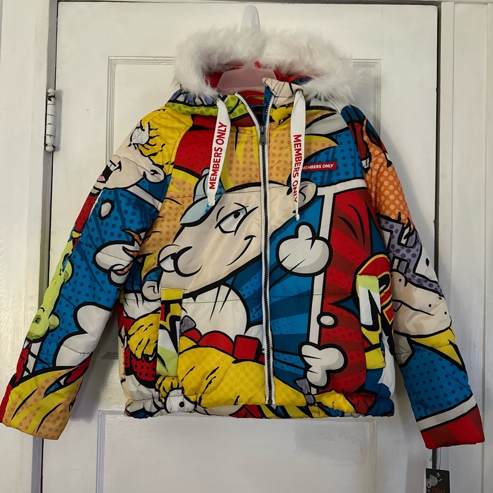 New Authentic Members Only Nickelodeon Pop Art Character Puffer Jacket (Unisex) - Picture 3 of 14